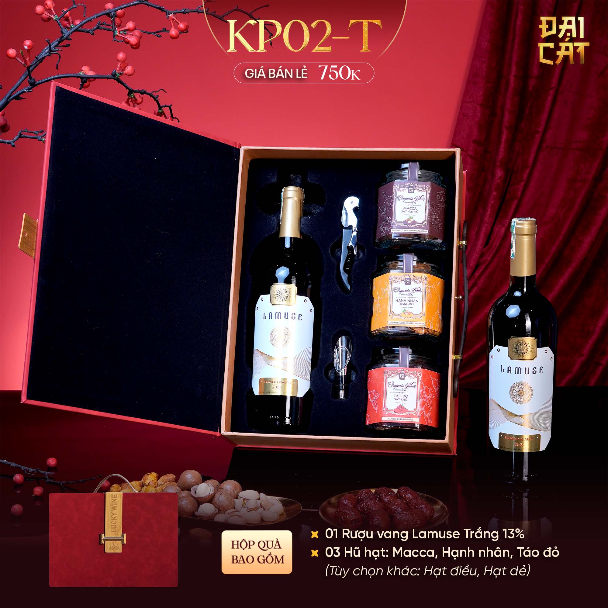 Set Quà Kim Phẩm Hồng Vận KP02-T