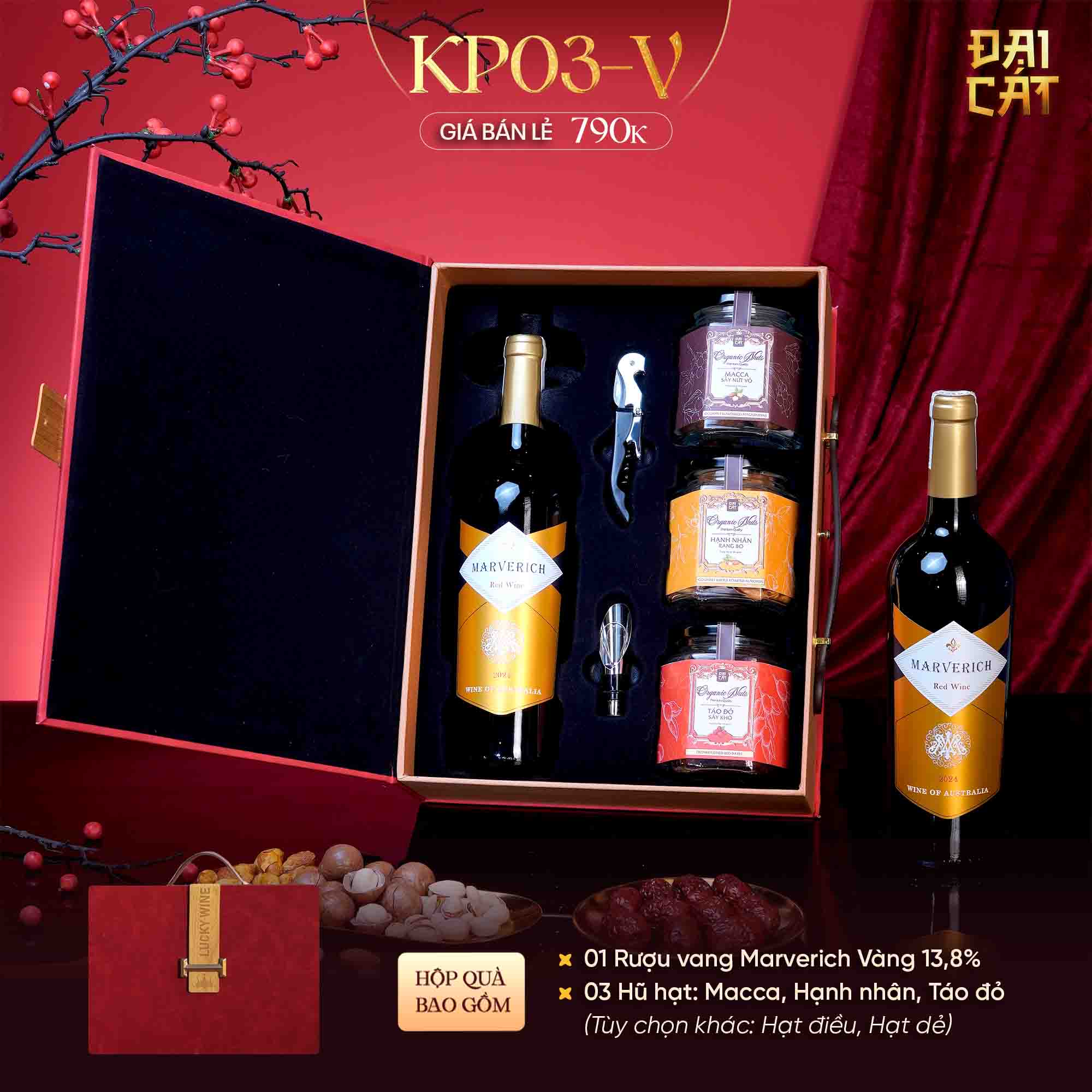 Set Quà Kim Phẩm Hồng Vận KP03-V