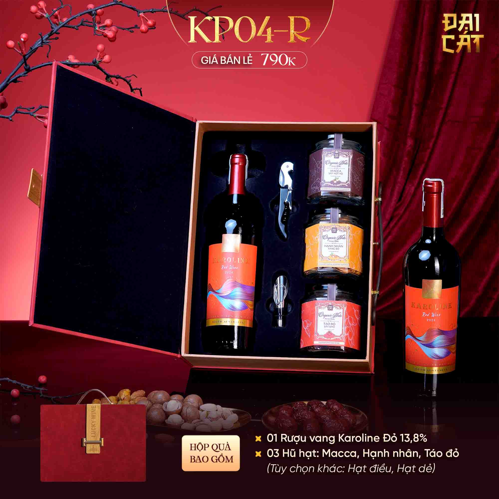 Set Quà Kim Phẩm Hồng Vận KP04-R