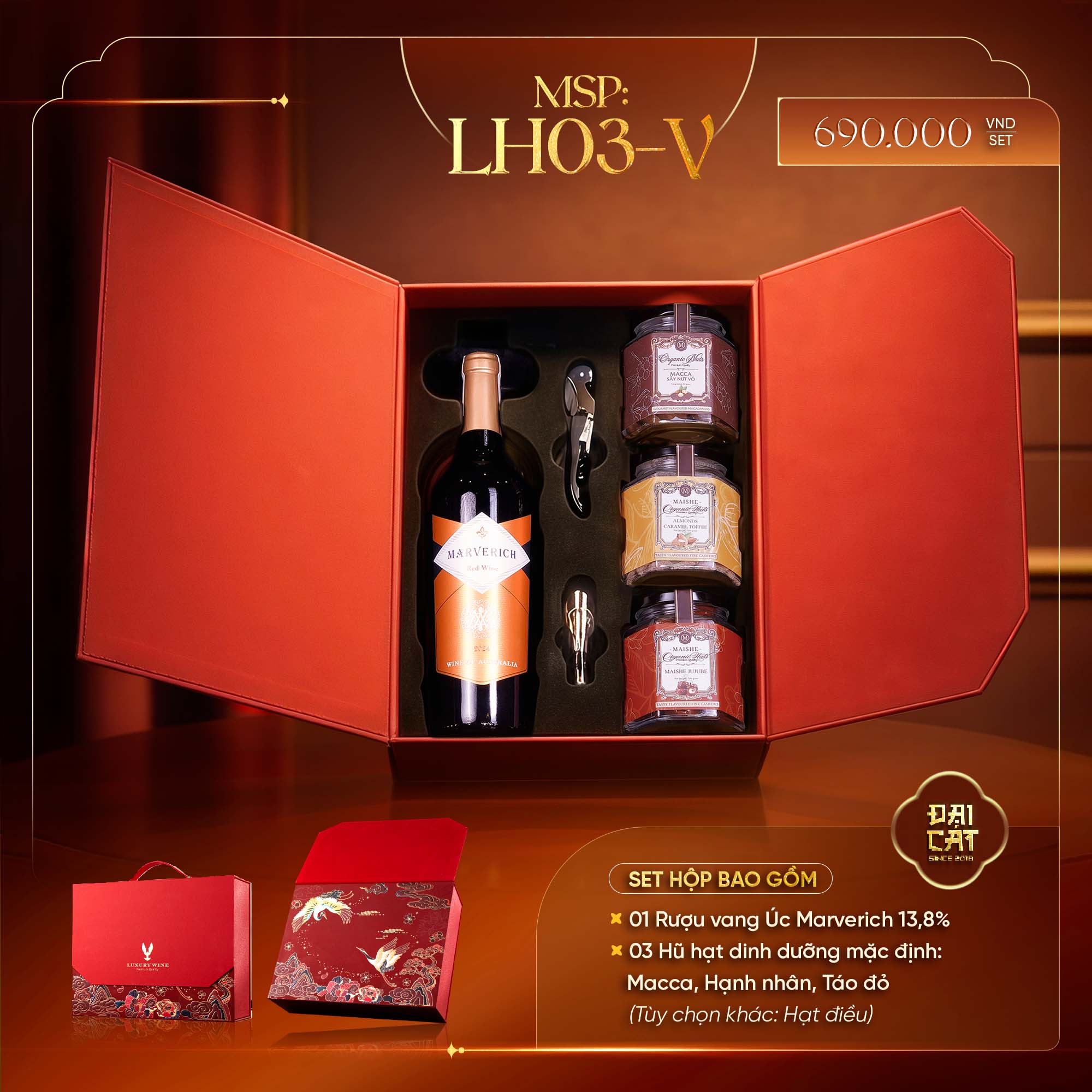 Set Quà Lưỡng Hạc Diên Niên LH03-V